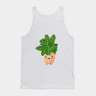 Cute Plant Illustration, Calathea Zebrina Plant Illustration Tank Top